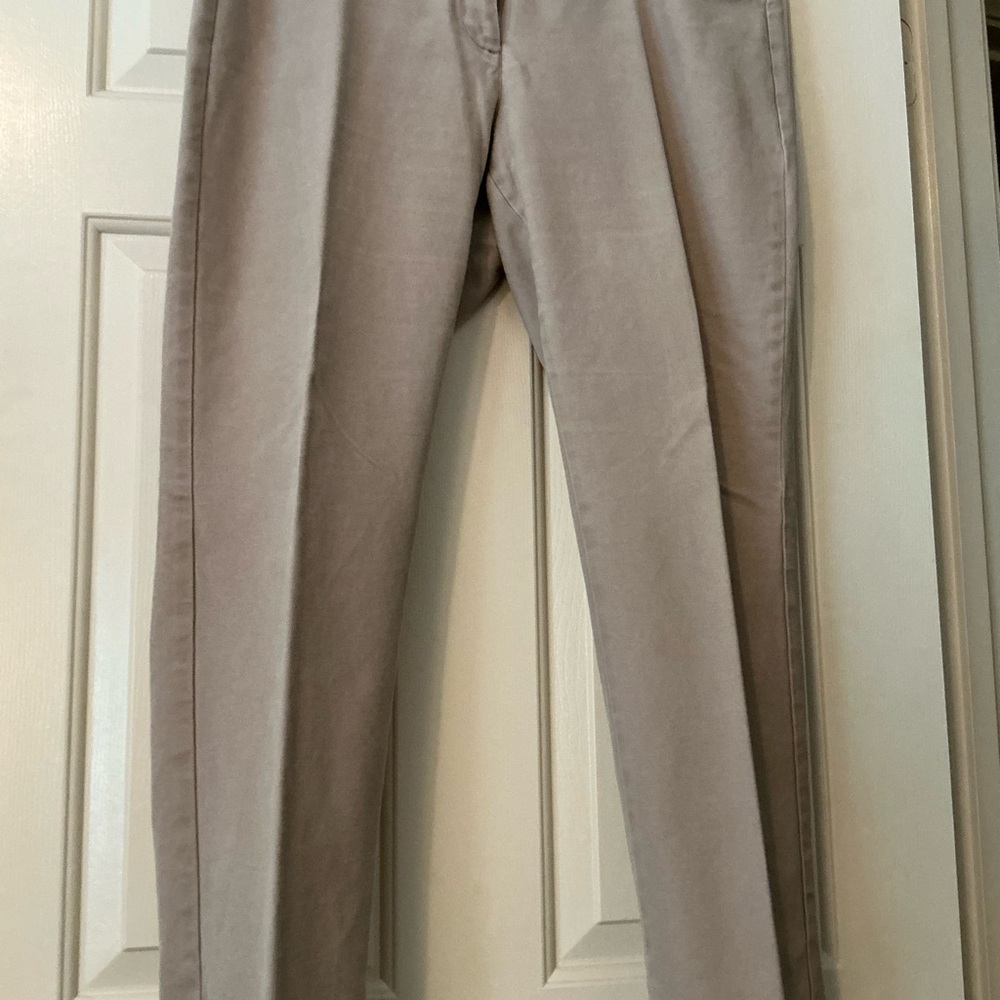 Women’s Casual Elastic-Waist Beige Pants, ankle length